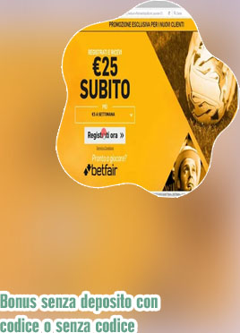 Bonus di benvenuto senza deposito immediato